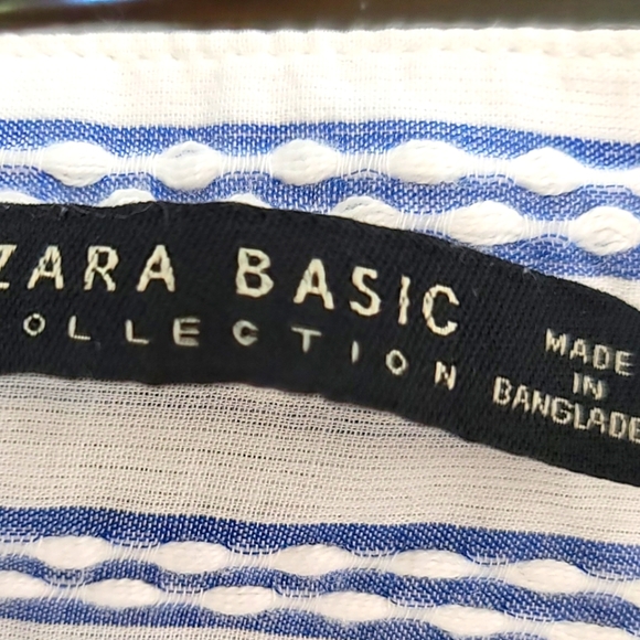BRAND NEW! Zara Basic Collection Striped Colar Shirt Size XS - Picture 13 of 15